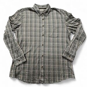 Faherty Gray and Brown Plaid Button-Down Shirt